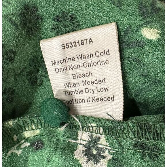 41 Hawthorn Women's Green‎ Floral Print Tulip Short Sleeves Blouse Size M - Picture 5 of 6
